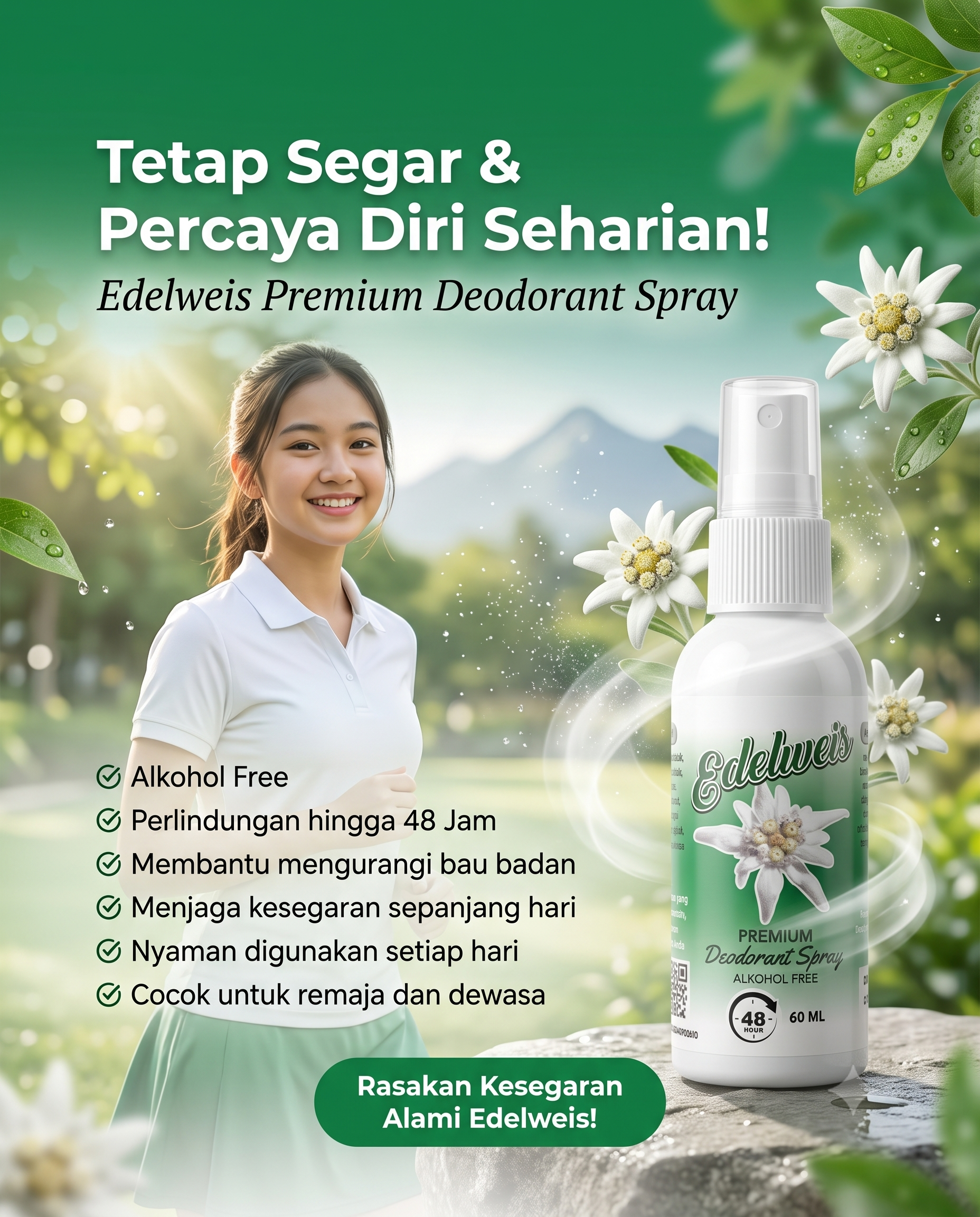 Edelweis Premium Deodorant Spray Banner